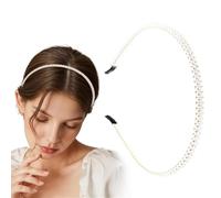 Shaorangrang 2 rangées de perles blanches, convient pour les filles, les dames, accessoire de cheveux rétro