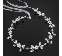 Shaorangrang Coiffe de demoiselle d'honneur élégante pour fille, convient pour mariage, anniversaire, fête, première communion, photographie (argent)