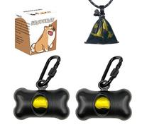SHAOUMAN Distributeur de sacs à excréments pour chiens avec sac à excréments imperméable et clip de sécurité pour promener les chiens en laisse (Noir,2 distributeur 30 rouleaux)