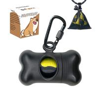 SHAOUMAN Distributeur de sacs à excréments pour chiens avec sac à excréments imperméable et clip de sécurité pour promener les chiens en laisse (Noir,1 distributeur 15 rouleaux)