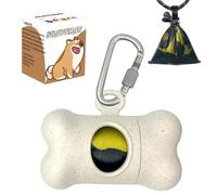 SHAOUMAN Distributeur de sacs à excréments pour chiens avec sac à excréments imperméable et clip de sécurité pour promener les chiens en laisse (Beige,1 distributeur 15 rouleaux)