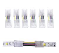 SHAOYAYAZHANG Connecteurs de bande lumineuse LED à 6 broches en forme de H, étanches ou non étanches, connecteur transparent sans soudure pour bande lumineuse LED 12 mm 5050 RGBW CCT 12 V 24 V