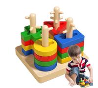 Shape Sorter Toy, Shape Color Recognition Blocks, 5x5x4.61 inches Educational Stacking, Game for Kids 3-6 Years Matching &Sorting Playset, Preschool Learning Motor
