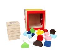 Shape Sorting Toy, Wooden Sensory Sorter Table Game, Colorful Interactive Puzzle Block Toy, Montessoriy Inspired Educational Tool, for Toddler Boys Girls Preschool Learning, 15 x 15,5 x 16 cm