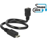 Shape USB 2.0 Hi-Speed OTG Câble d'extension Micro B mâle Micro B femelle noir - Longueur : 0,30m