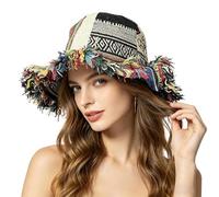 Shapeable Brim Sun Hat, Multicolor Outdoor Bucket Hat Wear, Fashion UV Shield Headgear, Lightweight Summer Travel Cap, for Beach Camping Hiking Fishing Streetwear Picnic Use 9.84 inches