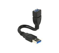 DeLock Rallonge de câble USB ShapeCable – USB 3.0 – Type A (F) vers Type A (M) – 15 cm – Noir