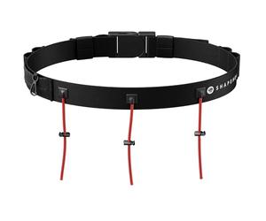 Shapeheart - Ceinture Porte Dossard Running Triathlon 3 Cordon - 6 Passants Gels - Crochet Clés - pour Fixation sans Épingle - Marathon, Course à Pied