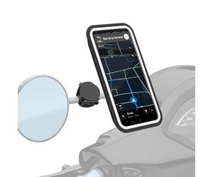 Shapeheart innovation française, Support telephone scooter et retroviseur moto anti-vibration. Orientation 360°, compatible tout rétroviseur et tout smartphone. Porte telephone rétroviseur