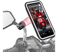 SHAPEHEART innovation française, Support telephone scooter, moto magnétique PRO pour rétroviseur avec pochette imperméable détachable, antivibration, tout rétroviseur, compatible toutes marques