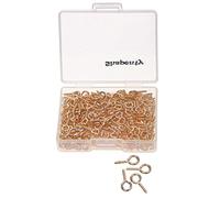 Shapenty 300PCS Mini Metal Hoop Peg Screw Eye Pin Hook for Arts & Crafts Projects, Cork Top Bottles, DIY Jewelry Making Findings, Charm Bead, 10x4.5mm (Rose Gold)