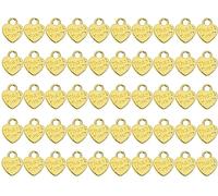 Shapenty Lot de 50 breloques double face en forme de cœur avec inscription « Thank You » pour boucles d'oreilles, bracelet, collier, pendentif, porte-clés, bouteille en verre, cadeau de mariage,