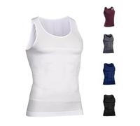 Shaperluv for Men, Shaperluv Tank 2.0 Mens, Compression Body Shaper Vest Hombre, Sleeveless Shirts for Men Big and Tall (White,S)