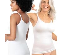 SHAPERMINT Haut pour femme - Camisole gainante à encolure dégagée pour femme, vêtement galbant, contrôle du ventre, caraco pour femme, Lot de 2, blanc, XX-Large