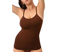 SHAPERMINT Haut pour femme - Camisole gainante à encolure dégagée pour femme, vêtement galbant, contrôle du ventre, caraco pour femme, chocolat, 3X-Large