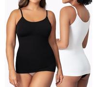 SHAPERMINT Haut pour femme - Camisole gainante à encolure dégagée pour femme, vêtement galbant, contrôle du ventre, caraco pour femme, Lot de 2, noir/blanc, XX-Large