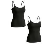 SHAPERMINT Haut pour femme - Camisole gainante à encolure dégagée pour femme, vêtement galbant, contrôle du ventre, caraco pour femme, Lot de 2, noir, XX-Large
