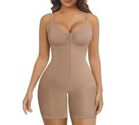 SHAPERX Body Gainant Femme Sculptant à Zip - Faja Compression Forte, Contrôle Ventre Plat, Combinaison Gainante Sans Couture Taille Affinée, UK-SZ5862-Sienna-L/XL