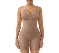 SHAPERX Body Gainant Femme Ventre Plat Invisible Gaine Amincissante Shapewear Bodysuit et Bonnets Amovible,UK-SZ5468-Sienna-S/M