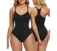 SHAPERX Body Sculptant Femme Gainant Ventre Plat Shapewear Bodysuit Amincissant Invisible Bodysculpt Gaine Minceur, UK-SZ5305-Black-2XL/3XL