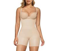 SHAPERX Body Sculptant Femme Gaine Amincissante Ventre Plat Combishort Gainante Minceur Invisible Shapewear Bodysuit, UK-SZ5258-2-Beige-XXS/XS