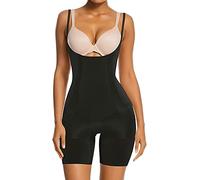 SHAPERX Femme Bodysuit Gaine Amincissante Ventre Plat Invisible Shapewear Abdominale Compression Body Sculptant Minceur, UK-SZ2490293-Black-XL
