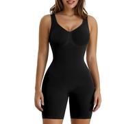 SHAPERX Gaine Ventre Plat Body Sculptant Femme Invisible Combinaison Gainante Shapewear Bodysuit Amincissant Body Short, UK-SZ5310-Black-XXS/XS