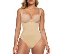 SHAPERX Gaine Ventre Plat Décolleté Ouvert Body Femme Body Gainant Sans Couture Taille Haute Tanga