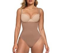 SHAPERX Gaine Ventre Plat Décolleté Ouvert Body Femme Body Gainant Sans Couture Taille Haute Tanga, UK-SZ5315-Sienna-2XL/3XL