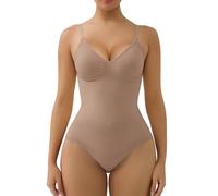 SHAPERX Gaine Ventre Plat Femme Invisible Body Sculptant Culotte Gainant avec Contrôle du Ventre et Bonnets Amovibles,UK-SZ5433-Sienna-S/M-Plus