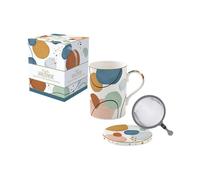 EASY LIFE COFFRET TISANIERE 35CL EN PORCELAINE AVEC FILTRE INOX SHAPES R0105#SHAP