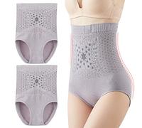 Shapewear Culotte gainante taille haute sans couture pour femme Pantalon amincissant rehausseur de fesses, gris, L