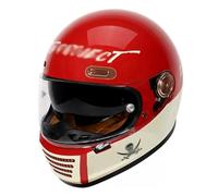 SHAPLE Vintage Casque Moto Intégral, Motocyclisme, Rouge, Compatible avec Motocyclette, Scooter, ATV, UTV, Motoneige, Certifié DOT ECE