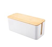 SHAPOKY Boîte de rangement pour câbles Organisateur de prises de courant Boîte de rangement de câbles Ligne de réseau Conteneur de stockage Chargeur Gestion de câbles -F