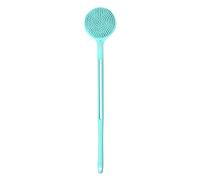 SHAPOKY Brosse de douche double face, poignée en silicone, brosse de lavage de bain, massage de bain, brosse exfoliante pour le dos