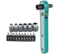 SHAPOKY Clés 17 en 1 pour clés en acier chrome-vanadium tournevis Torx douille cliquet clé anglaise vis plate prise