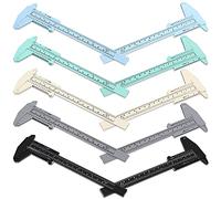SHAPOKY Lot de 10 mini calibreurs en plastique à double échelle pour bureau d'étudiants 5 couleurs 150 mm