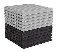 SHAPOKY Lot de 12 panneaux muraux insonorisés en mousse acoustique en mousse acoustique 2,5 x 30 x 30 cm