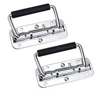 SHAPOKY Lot de 2 poignées à ressort en acier inoxydable 304 pour boîte d'accessoires, boîte en aluminium, outils manutention industrielle, pliable