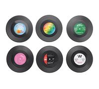 SHAPOKY Lot de 6 dessous-de-verre en de disque en vinyle
