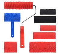 SHAPOKY Outils de peinture à grain de 8 pièces, rouleau de grain en caoutchouc Empaistic Manipuler, pour la décoration de la chambre murale de bricolage