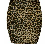 Shaposh Fashion® Mini jupe moulante imprimée en jersey extensible avec taille élastique pour femme, Motif léopard Marron, 44-46