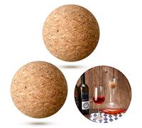 Shappy 2 Pièces Boule de Liège au Vin Bouchon en Liège en Bois pour Le Remplacement de la Bouteille de Carafe de Vin (2,1 Pouces/ 5,5 cm)