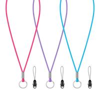 Shappy 3 Pièces Cordons de Tour de Cou Lanières de Cou en Nylon Sangles Longue avec Boucle et Porte-Clés Longes pour Clés Porte-Carte d'Identité Porte-Badge Sifflets Bureau(Rose, Violet, Bleu)