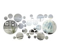 Shappy 32 Pièces Autocollant Mural de Miroir Cercle Rond de Décoration Domicile