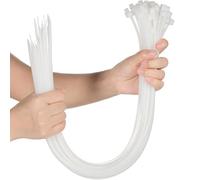Shappy 50 Colliers De Serrage Plastique Serflex Rilsan Blanc Collier De Serrage Attaches De Câble Nylon Zippées Serre Câble Résistant Aux UV (blanc, 46 cm x 5 Mm)