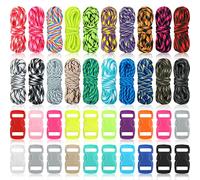Shappy Kit di Paracord 550 per Braccialetti, Corda da Sopravvivenza, Cordino Con Fibbie per Bracciali, Lacci, Portachiavi, Collare per Cani, Manuale Fai da Te, 20 Colori Vivaci