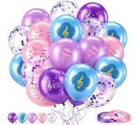 Shappy Lot de 45 ballons décoratifs d'anniversaire sur le thème Kpop de 30,5 cm - Rose/violet/bleu - Ballons de fête pour anniversaire, mariage, remise de diplôme