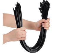 Shappy Lot de 50 attaches autobloquantes robustes et robustes pour auvents et tuyaux d'eau fixes (61 cm, noir)