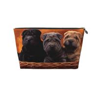 Shar Pei Chiot Noir Petits Chiens Chiot Gris Animaux, Trousse de Toilette Trousse de Maquillage Sac à cosmétiques Trousse de Toilette de Voyage Portable